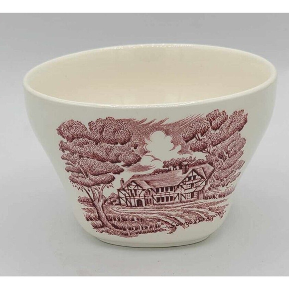 Vintage Grindley Staffordshire English Country Red Open Sugar Bowl - Picture 4 of 8